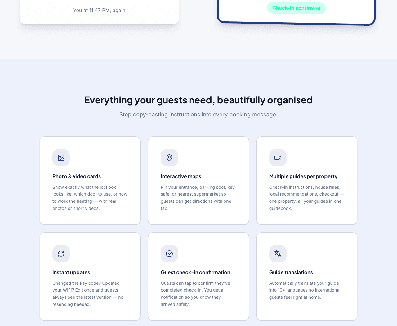 TapFindMe live marketing page showing the host problem and product proposition